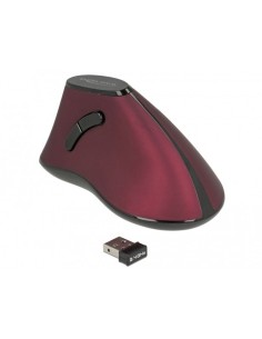 DeLOCK 12528 ratón RF inalámbrico Óptico 1000 DPI mano derecha Negro, Rojo