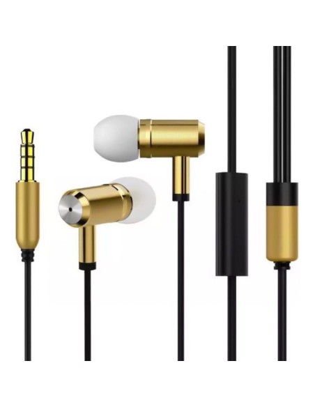 X-ONE AMI1000G Auriculares Dentro de oído Negro, Oro