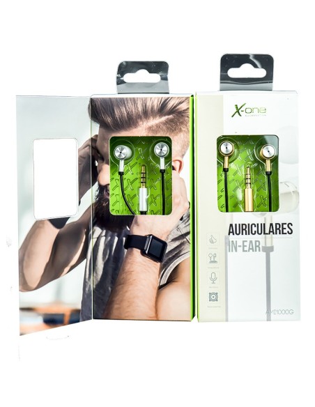 X-ONE AMI1000S Auriculares Dentro de oído Negro, Plata