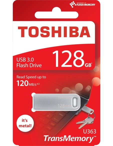 Toshiba U363 unidad flash USB 128 GB 3.0 (3.1 Gen 1) Conector Tipo A Plata