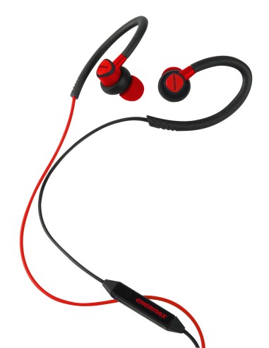 Enermax EAE01-R auriculares para móvil Binaural gancho de oreja, Dentro de oído Negro, Rojo