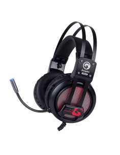 Scorpion MA-HG9028 auricular con micrófono Binaural Diadema Negro, Rojo