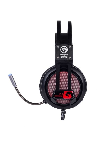 Scorpion MA-HG9028 auricular con micrófono Binaural Diadema Negro, Rojo