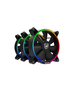 Nfortec Oberon Combo Ventiladores argb para Torre de pc con ciclos de iluminación RGB y bajo Nivel sonoro (Incluye una