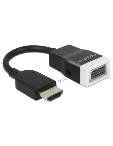 DeLOCK 65587 cable gender changer HDMI-A VGA, 3.5mm Negro, Blanco