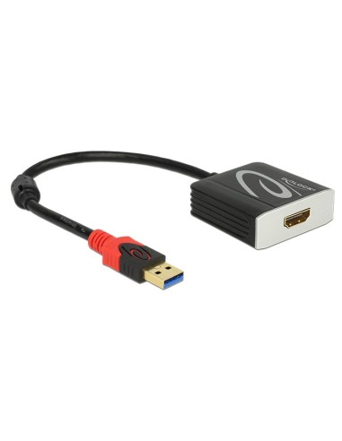 DeLOCK 62736 adaptador de cable de vídeo 0,2 m USB tipo A HDMI Negro