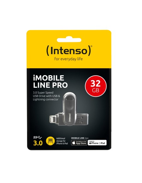 Intenso iMobile Line Pro unidad flash USB 32 GB USB Type-A   Lightning 3.2 Gen 1 (3.1 Gen 1) Antracita