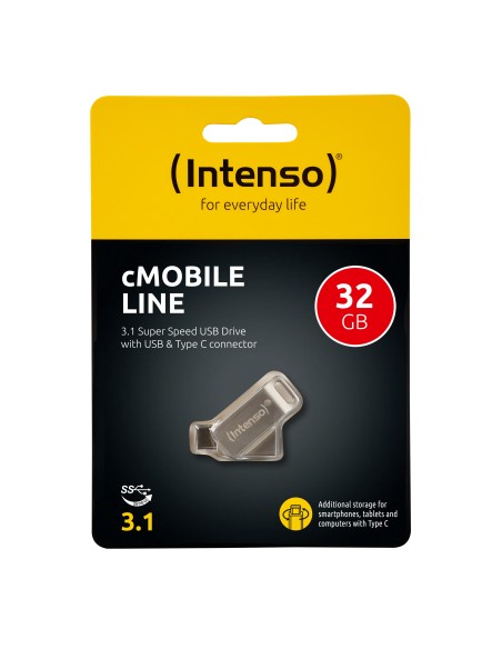 Intenso cMobile Line unidad flash USB 32 GB USB Type-A   USB Type-C 3.2 Gen 1 (3.1 Gen 1) Plata