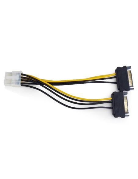 Gembird CC-PSU-83 cable gender changer SATA x 2 PCI-E (8-pin) Negro, Amarillo