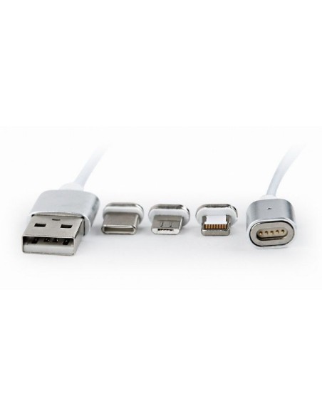 Gembird CC-USB2-AMLM31-1M cable gender changer USB 2.0 8-pin MicroUSB USB-C Blanco