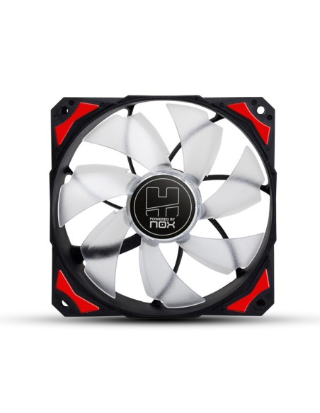 NOX H-Fan LED Carcasa del ordenador Ventilador 12 cm Negro, Rojo, Blanco