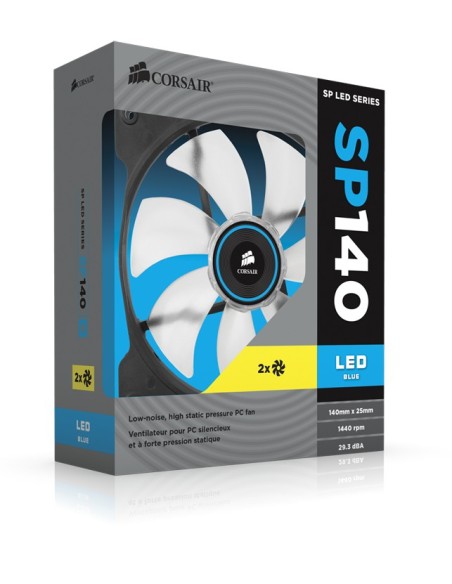 Corsair Air SP140 LED Carcasa del ordenador Ventilador 14 cm Negro