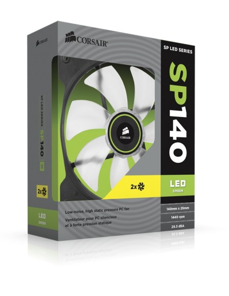 Corsair Air SP140 LED Twin Pack Carcasa del ordenador Ventilador 14 cm Negro