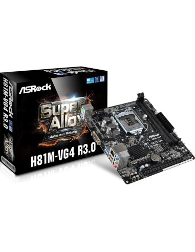 Asrock H81M-VG4 R3.0 Intel® H81 LGA 1150 (Zócalo H3) micro ATX