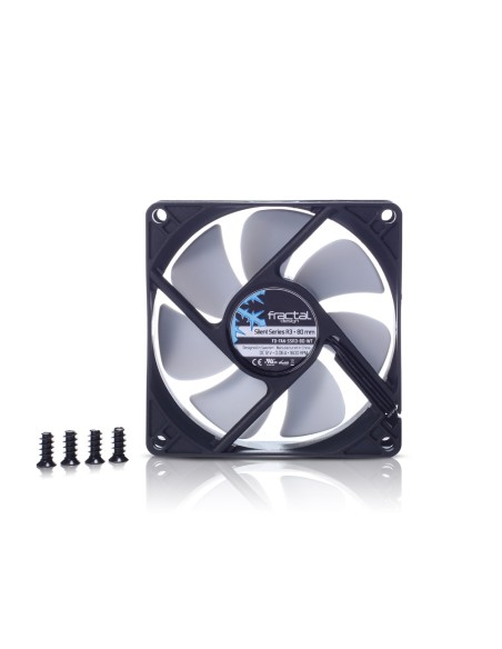 Fractal Design Silent Series R3 80 mm Carcasa del ordenador Ventilador 8 cm Negro, Blanco