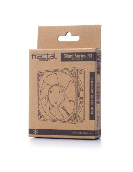 Fractal Design Silent Series R3 80 mm Carcasa del ordenador Ventilador 8 cm Negro, Blanco