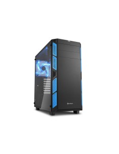 Sharkoon AI7000 Glass Torre Negro, Azul