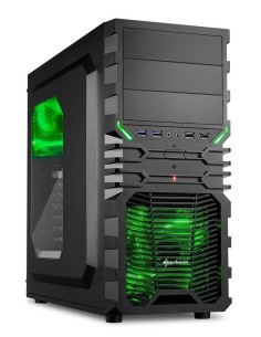 Sharkoon VG4-W Midi Tower Negro, Verde