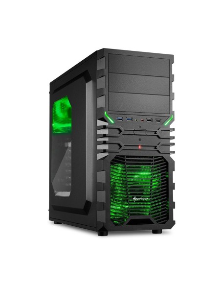 Sharkoon VG4-W Midi Tower Negro, Verde