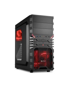 Sharkoon VG4-W Midi Tower Negro, Rojo