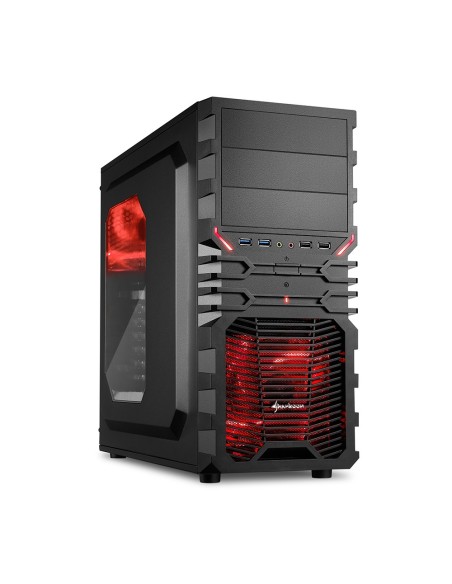 Sharkoon VG4-W Midi Tower Negro, Rojo