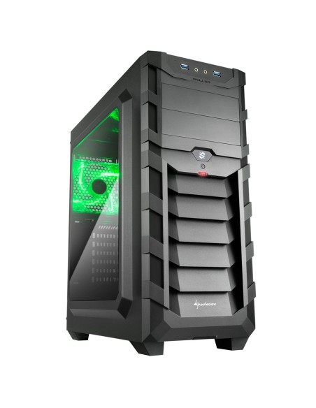 Sharkoon SKILLER SGC1 Window Midi Tower Negro, Verde