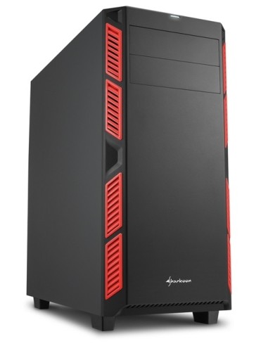 Sharkoon AI7000 Silent Midi Tower Negro, Rojo