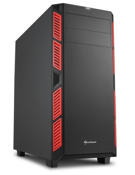 Sharkoon AI7000 Silent Midi Tower Negro, Rojo
