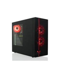 Riotoro CR488 carcasa de ordenador Midi Tower Negro, Rojo