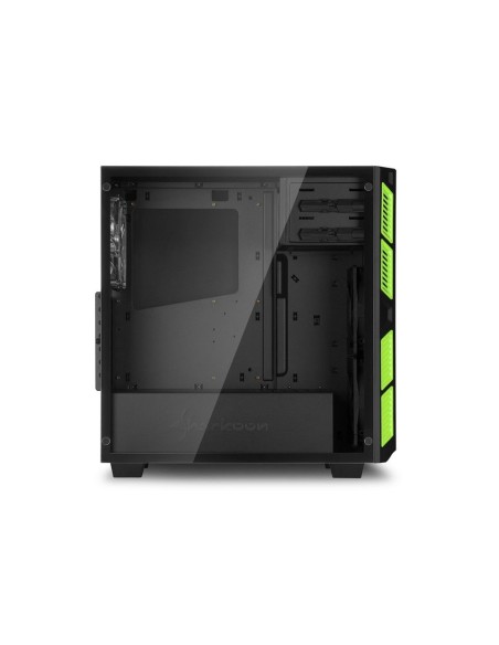 Sharkoon AI7000 Glass Torre Negro, Verde