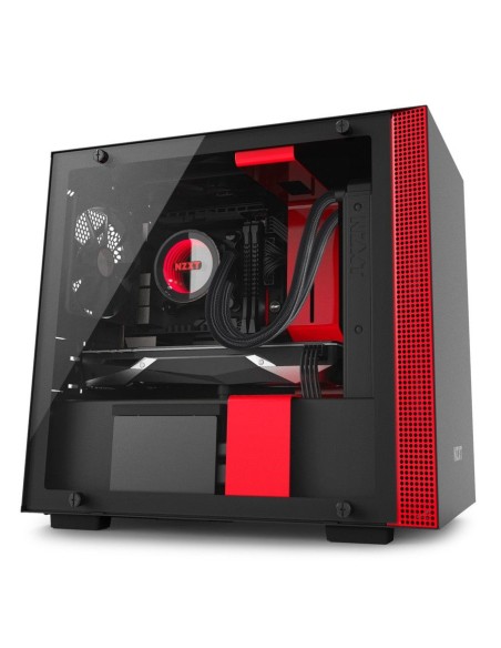 NZXT H200i Mini Tower Negro, Rojo