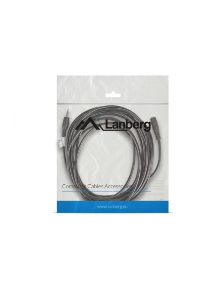 Lanberg CA-MJFJ-10CC-0050-BK cable de audio 5 m 3,5mm Negro