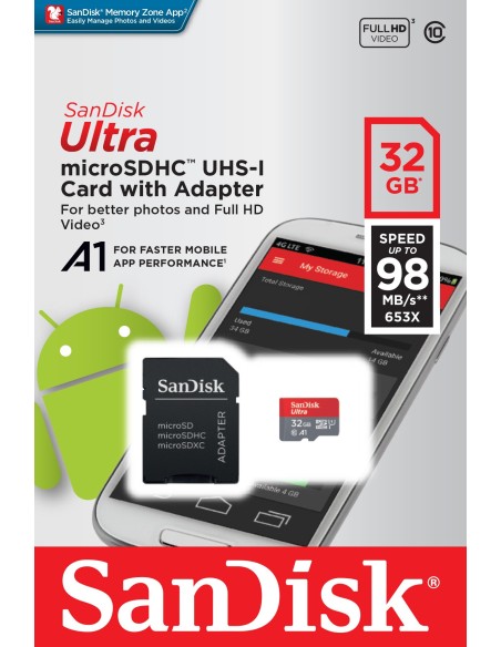 SanDisk Ultra memoria flash 32 GB MicroSDHC UHS-I Clase 10