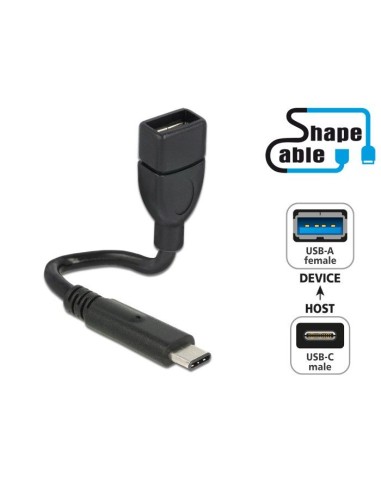 DeLOCK 0.15m, USB2.0-C USB2.0-A cable USB 0,15 m USB C USB A Negro