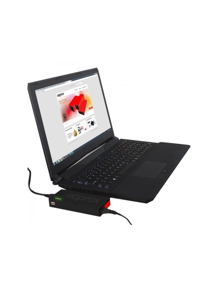 Approx appUA90BRS adaptador e inversor de corriente Interior 90 W Negro, Rojo