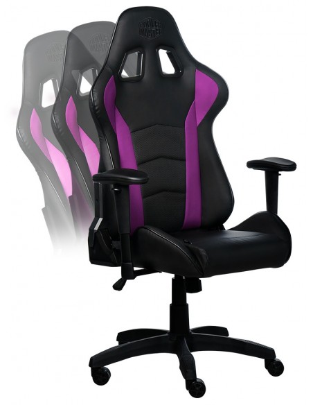 Cooler Master Caliber R1 Silla para videojuegos de PC Negro, Púrpura