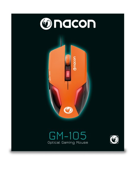NACON GM-105 ratón mano derecha USB tipo A Óptico 2400 DPI