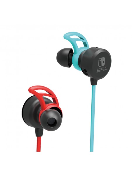 Hori Earbuds Pro Auriculares gancho de oreja, Dentro de oído Conector de 3,5 mm Azul, Rojo