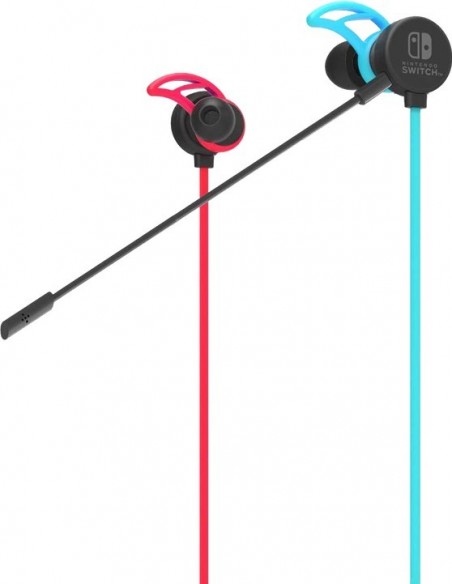 Hori Earbuds Pro Auriculares gancho de oreja, Dentro de oído Conector de 3,5 mm Azul, Rojo
