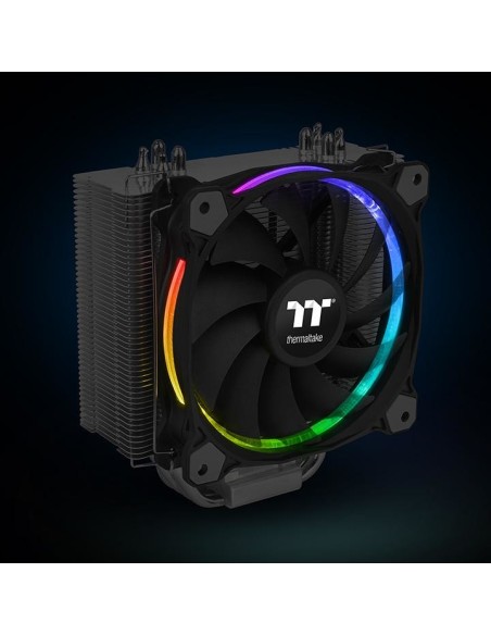 Thermaltake Riing Silent 12 RGB Sync Edition Procesador Enfriador 12 cm Negro, Metálico