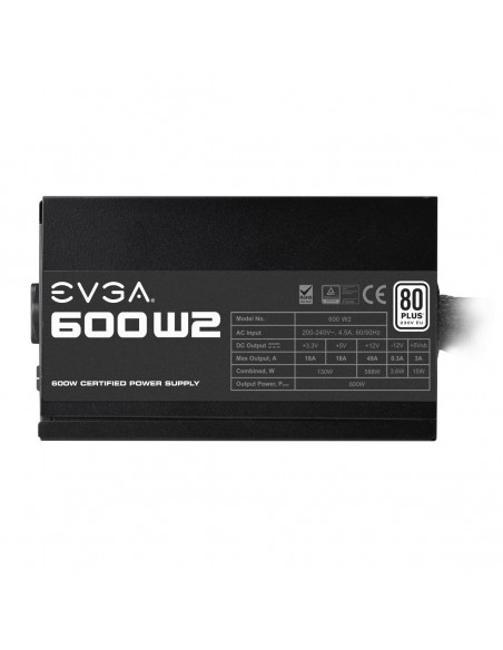 EVGA 100-W2-0600-K2 unidad de fuente de alimentación 600 W 20+4 pin ATX ATX Negro