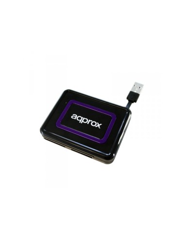 Approx appCRDNIB lector de tarjeta USB 2.0 Negro, Púrpura