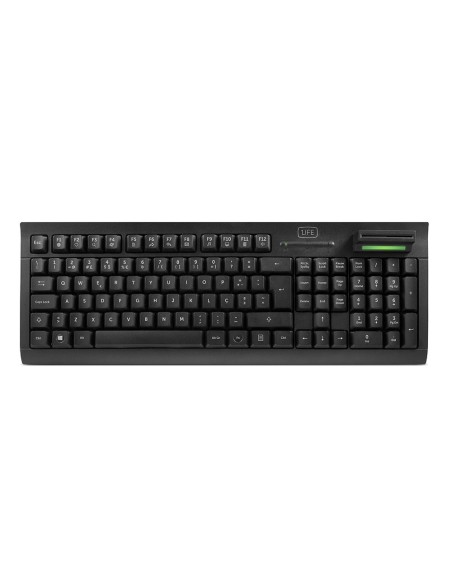 1Life kb smart card teclado USB QWERTY Portugués, Español Negro