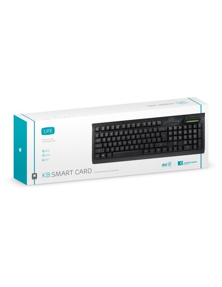 1Life kb smart card teclado USB QWERTY Portugués, Español Negro