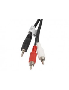 Lanberg CA-MJRC-10CC-0050-BK cable de audio 5 m 3,5mm 2 x RCA Negro