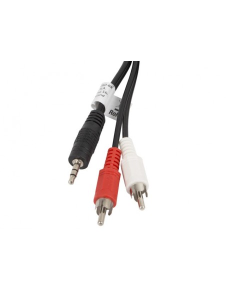 Lanberg CA-MJRC-10CC-0050-BK cable de audio 5 m 3,5mm 2 x RCA Negro