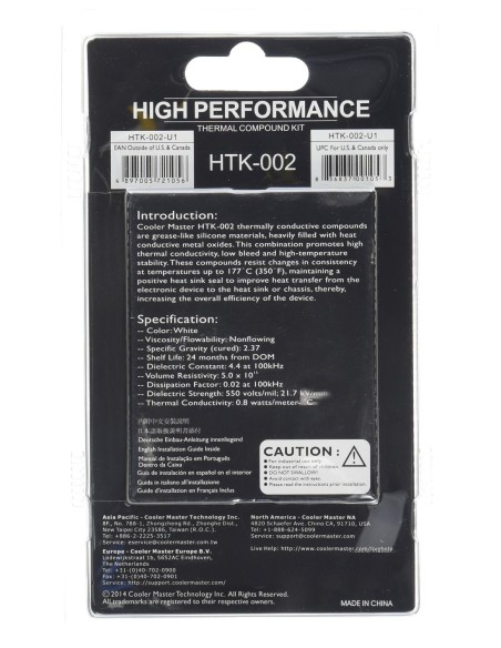 Cooler Master HTK-002 compuesto disipador de calor 4,5 W m·K 4,6 g