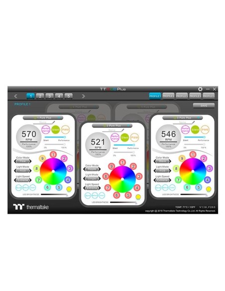 Thermaltake Pure Plus 14 RGB TT Premium Edition Procesador Ventilador 14 cm Negro, Gris