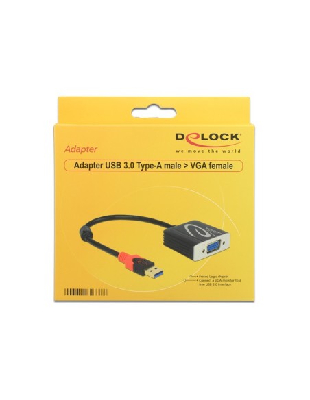 DeLOCK 62738 adaptador de cable de vídeo 0,2 m VGA (D-Sub) Negro