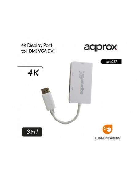Approx appC37 Display Port HDMI, DVI, VGA Blanco